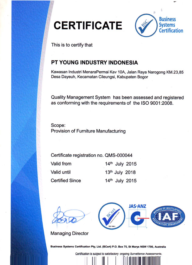 BSC Certificate ISO 9001:2008